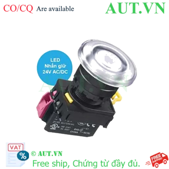 Ảnh của Nút nhấn giữ có đèn IDEC YW1L-A4E01Q4PW 24VAC/DC D22 1NC (Trắng)