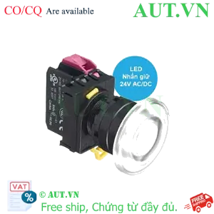 Ảnh của Nút nhấn giữ có đèn IDEC YW1L-A4E01Q4W 24VAC/DC D22 1NC (Trắng)