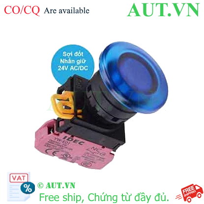 Ảnh của Nút nhấn giữ có đèn IDEC YW1L-A4E01Q7S 24VAC/DC D22 1NC (Xanh)