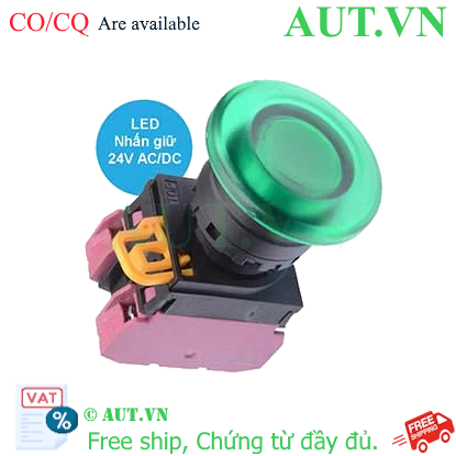 Ảnh của Nút nhấn giữ có đèn IDEC YW1L-A4E02Q4G 24VAC/DC D22 2NC (Xanh)