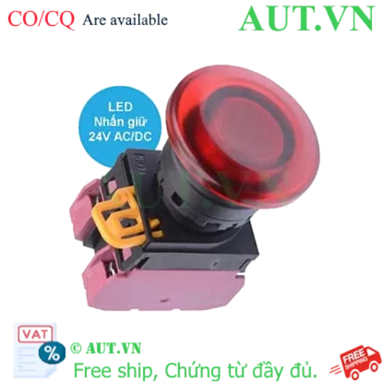 Ảnh của Nút nhấn giữ có đèn IDEC YW1L-A4E02Q4R 24VAC/DC D22 2NC (Đỏ)