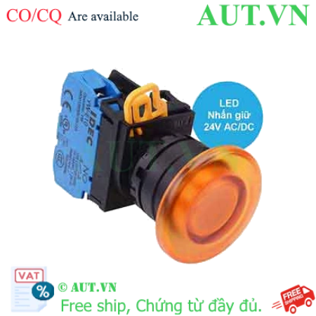 Ảnh của Nút nhấn giữ có đèn IDEC YW1L-A4E10Q4A 24VAC/DC D22 1NO (Hổ phách)
