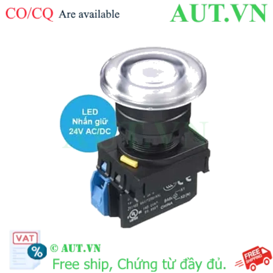 Ảnh của Nút nhấn giữ có đèn IDEC YW1L-A4E10Q4PW 24VAC/DC D22 1NO (Trắng)