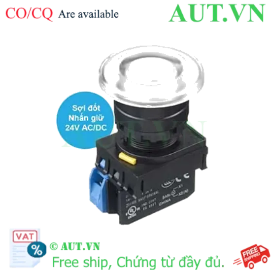 Ảnh của Nút nhấn giữ có đèn IDEC YW1L-A4E10Q7W 24VAC/DC D22 1NO (Trắng)