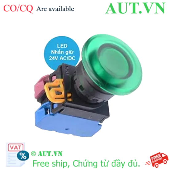 Ảnh của Nút nhấn giữ có đèn IDEC YW1L-A4E11Q4G 24VAC/DC D22 1NO+1NC (Xanh)