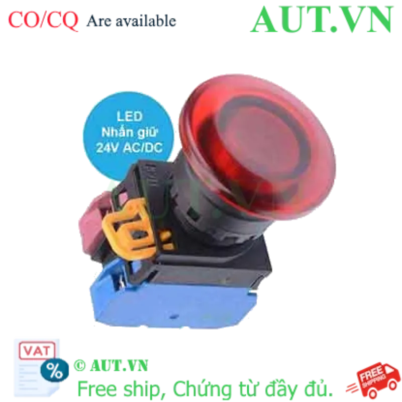 Ảnh của Nút nhấn giữ có đèn IDEC YW1L-A4E11Q4R 24VAC/DC D22 1NO+1NC (Đỏ)