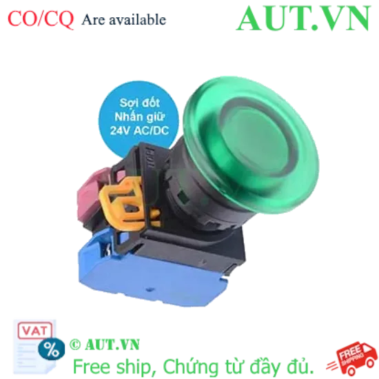 Ảnh của Nút nhấn giữ có đèn IDEC YW1L-A4E11Q7G 24VAC/DC D22 1NO+1NC (Xanh)
