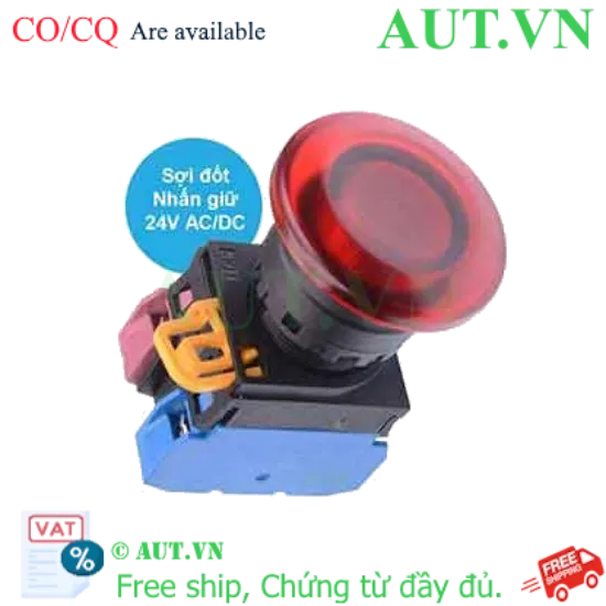 Ảnh của Nút nhấn giữ có đèn IDEC YW1L-A4E11Q7R 24VAC/DC D22 1NO+1NC (Đỏ)