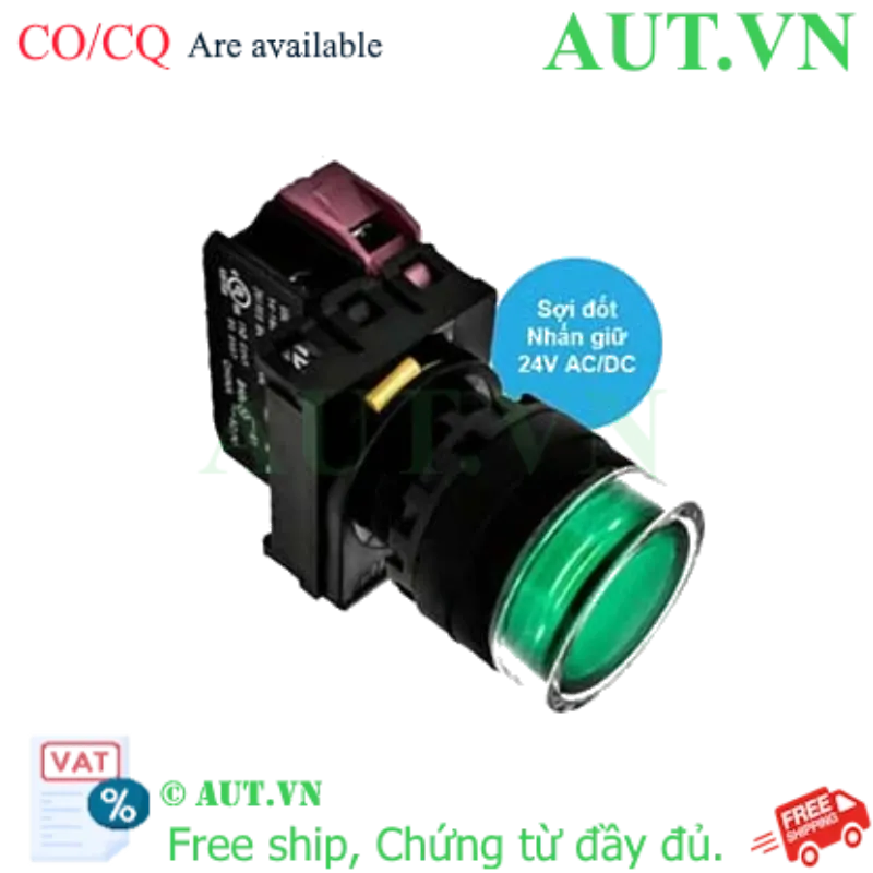 Ảnh của Nút nhấn giữ có đèn IDEC YW1L-AF2E01Q7G 24VAC/DC D22 1NC (Xanh)