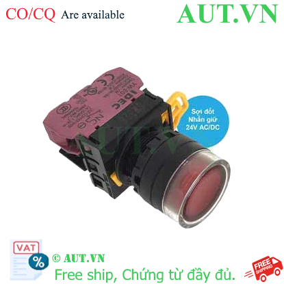 Ảnh của Nút nhấn giữ có đèn IDEC YW1L-AF2E01Q7R 24VAC/DC D22 1NC (Đỏ)