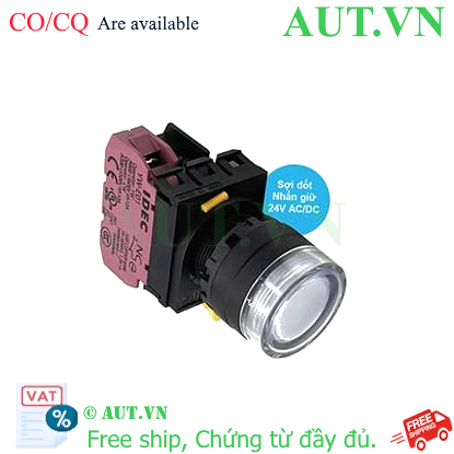 Ảnh của Nút nhấn giữ có đèn IDEC YW1L-AF2E01Q7W 24VAC/DC D22 1NC (Trắng)