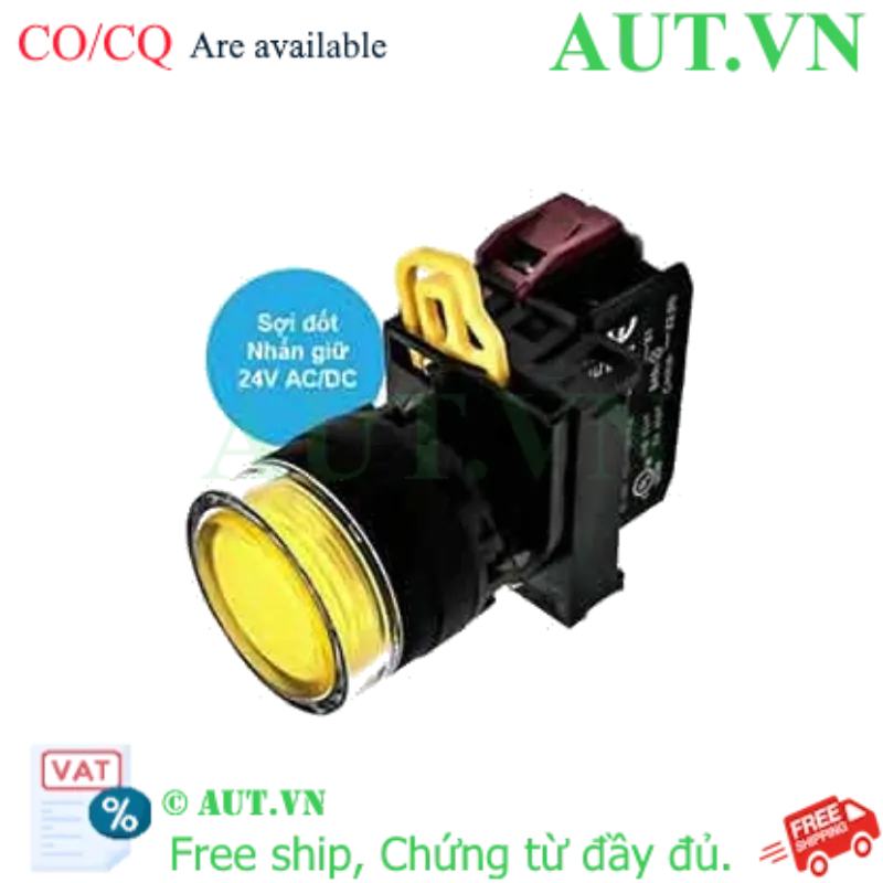 Ảnh của Nút nhấn giữ có đèn IDEC YW1L-AF2E01Q7Y 24VAC/DC D22 1NC (Vàng)