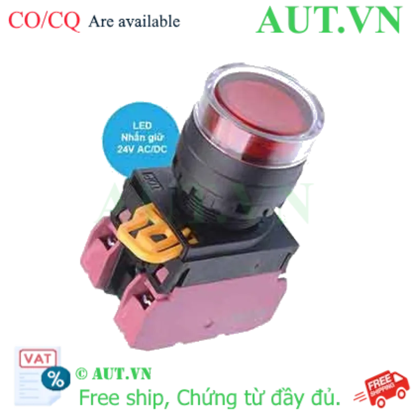 Ảnh của Nút nhấn giữ có đèn IDEC YW1L-AF2E02Q4R 24VAC/DC D22 2NC (Đỏ)