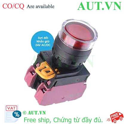 Ảnh của Nút nhấn giữ có đèn IDEC YW1L-AF2E02Q7R 24VAC/DC D22 2NC (Đỏ)