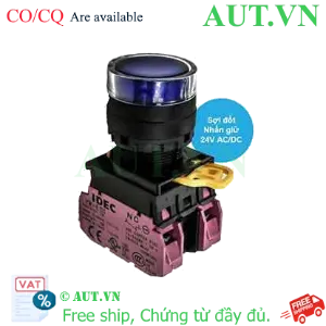 Ảnh của Nút nhấn giữ có đèn IDEC YW1L-AF2E02Q7S 24VAC/DC D22 2NC (Xanh)