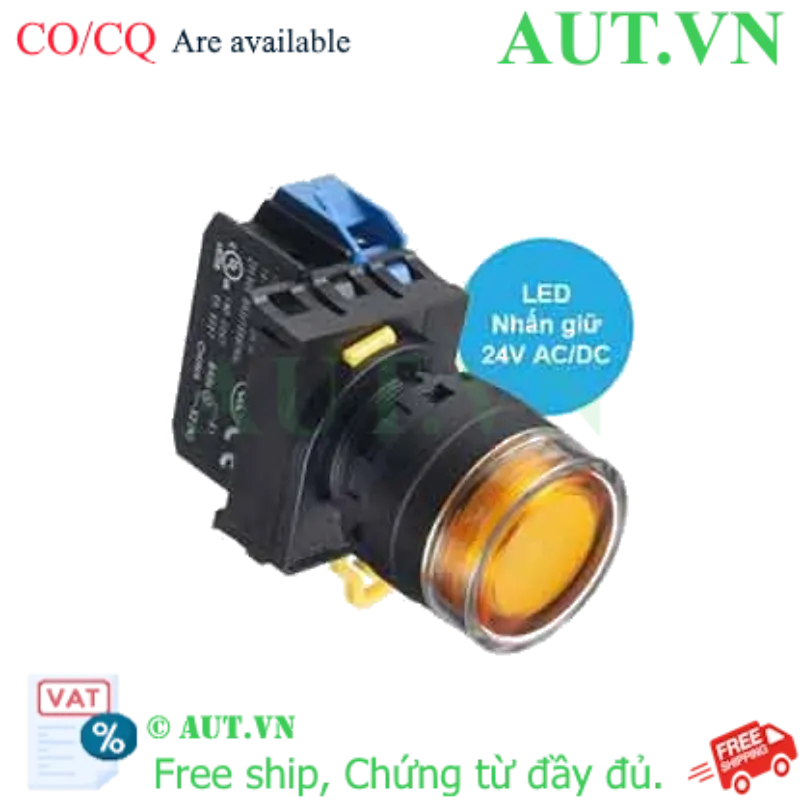 Ảnh của Nút nhấn giữ có đèn IDEC YW1L-AF2E10Q4A 24VAC/DC D22 1NO (Hổ phách)