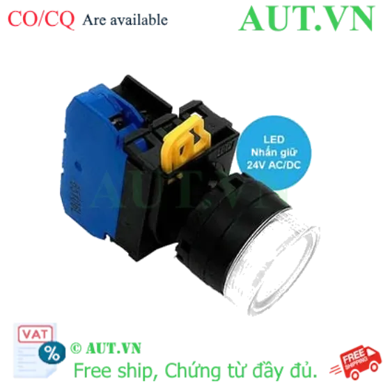Ảnh của Nút nhấn giữ có đèn IDEC YW1L-AF2E10Q4PW 24VAC/DC D22 1NO (Trắng)