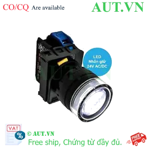 Ảnh của Nút nhấn giữ có đèn IDEC YW1L-AF2E10Q4W 24VAC/DC D22 1NO (Trắng)