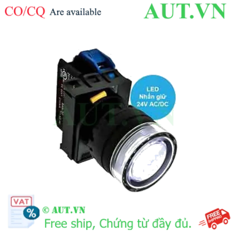Ảnh của Nút nhấn giữ có đèn IDEC YW1L-AF2E10Q4W 24VAC/DC D22 1NO (Trắng)