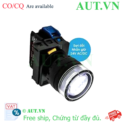 Ảnh của Nút nhấn giữ có đèn IDEC YW1L-AF2E10Q7W 24VAC/DC D22 1NO (Trắng)