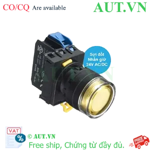 Ảnh của Nút nhấn giữ có đèn IDEC YW1L-AF2E10Q7Y 24VAC/DC D22 1NO (Vàng)