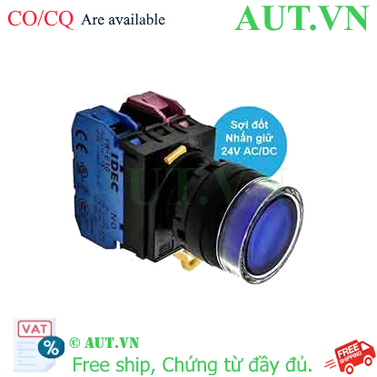 Ảnh của Nút nhấn giữ có đèn IDEC YW1L-AF2E11Q7S 24VAC/DC D22 1NO+1NC (Xanh)