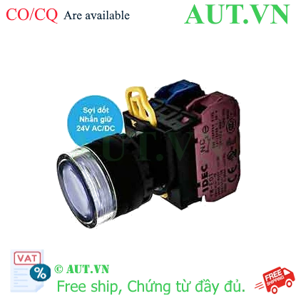 Ảnh của Nút nhấn giữ có đèn IDEC YW1L-AF2E11Q7W 24VAC/DC D22 1NO+1NC (Trắng)