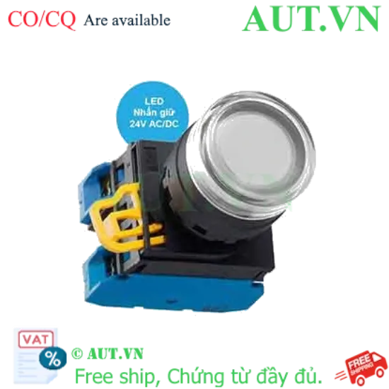 Ảnh của Nút nhấn giữ có đèn IDEC YW1L-AF2E20Q4PW 24VAC/DC D22 2NO (Trắng)