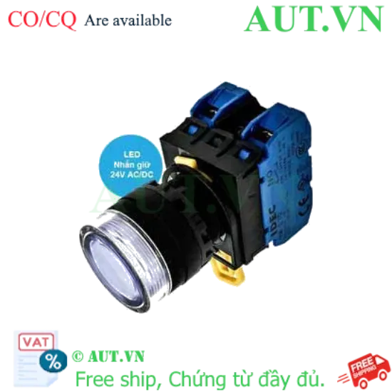 Ảnh của Nút nhấn giữ có đèn IDEC YW1L-AF2E20Q4W 24VAC/DC D22 2NO (Trắng)