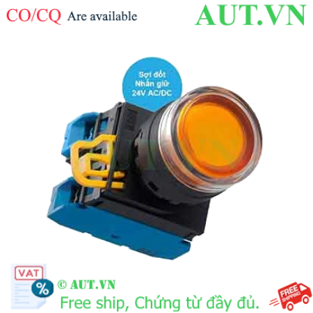 Ảnh của Nút nhấn giữ có đèn IDEC YW1L-AF2E20Q7A 24VAC/DC D22 2NO (Hổ phách)