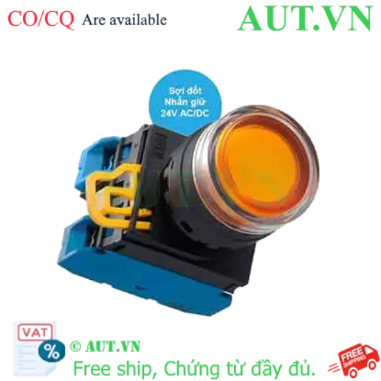 Ảnh của Nút nhấn giữ có đèn IDEC YW1L-AF2E20Q7A 24VAC/DC D22 2NO (Hổ phách)