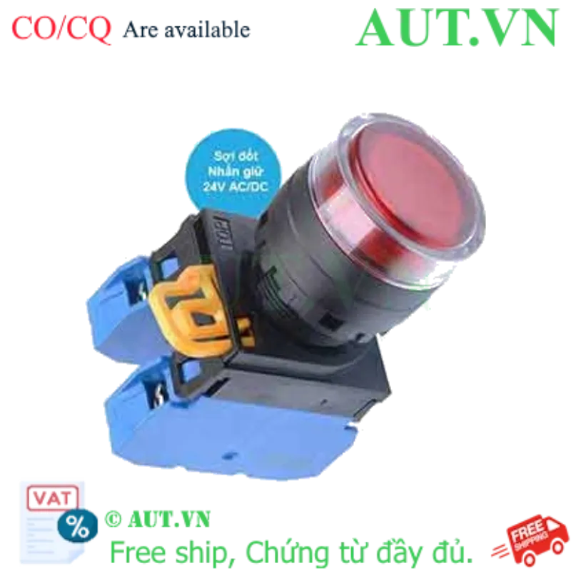Ảnh của Nút nhấn giữ có đèn IDEC YW1L-AF2E20Q7R 24VAC/DC D22 2NO (Đỏ)