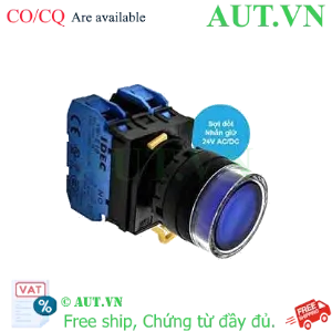 Ảnh của Nút nhấn giữ có đèn IDEC YW1L-AF2E20Q7S 24VAC/DC D22 2NO (Xanh)