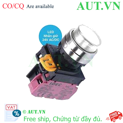 Ảnh của Nút nhấn giữ có đèn IDEC YW4L-A2E01Q4PW 24VAC/DC D22 1NC (Trắng)