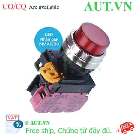 Ảnh của Nút nhấn giữ có đèn IDEC YW4L-A2E01Q4R 24VAC/DC D22 1NC (Đỏ)