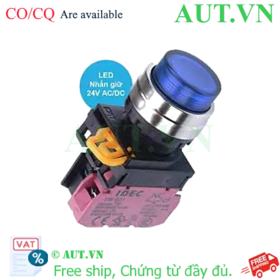 Ảnh của Nút nhấn giữ có đèn IDEC YW4L-A2E01Q4S 24VAC/DC D22 1NC (Xanh)