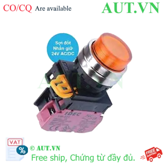 Ảnh của Nút nhấn giữ có đèn IDEC YW4L-A2E01Q7A 24VAC/DC D22 1NC (Hổ phách)