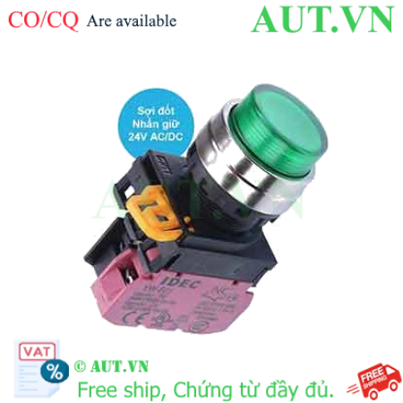 Ảnh của Nút nhấn giữ có đèn IDEC YW4L-A2E01Q7G 24VAC/DC D22 1NC (Xanh)