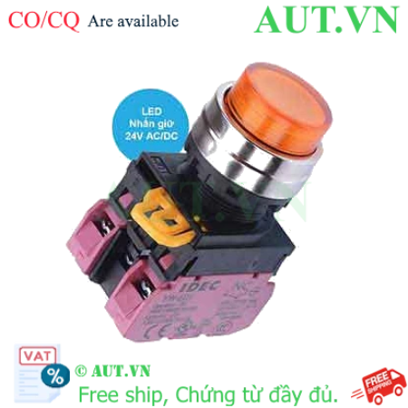 Ảnh của Nút nhấn giữ có đèn IDEC YW4L-A2E02Q4A 24VAC/DC D22 2NC (Hổ phách)