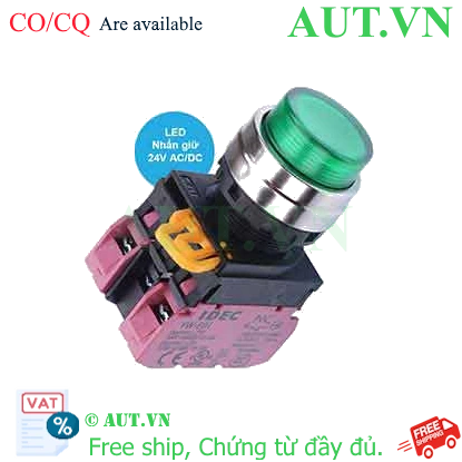 Ảnh của Nút nhấn giữ có đèn IDEC YW4L-A2E02Q4G 24VAC/DC D22 2NC (Xanh)