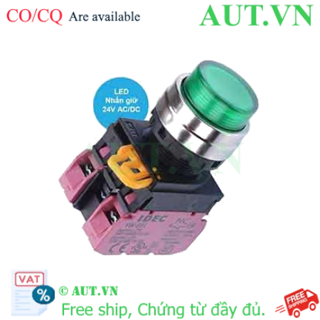 Ảnh của Nút nhấn giữ có đèn IDEC YW4L-A2E02Q4G 24VAC/DC D22 2NC (Xanh)