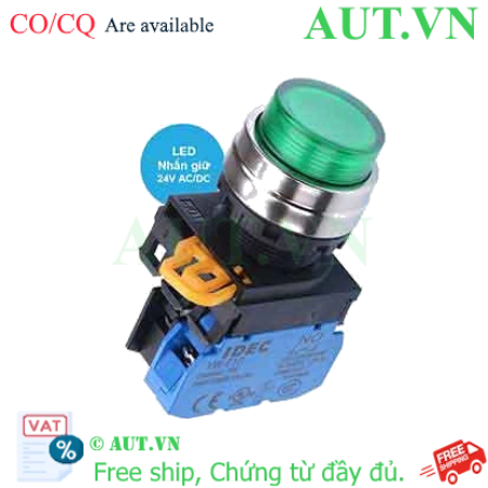 Ảnh của Nút nhấn giữ có đèn IDEC YW4L-A2E10Q4G 24VAC/DC D22 1NO (Xanh)