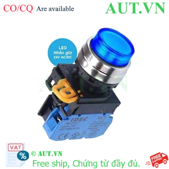 Ảnh của Nút nhấn giữ có đèn IDEC YW4L-A2E10Q4S 24VAC/DC D22 1NO (Xanh)