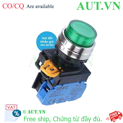 Ảnh của Nút nhấn giữ có đèn IDEC YW4L-A2E10Q7G 24VAC/DC D22 1NO (Xanh)
