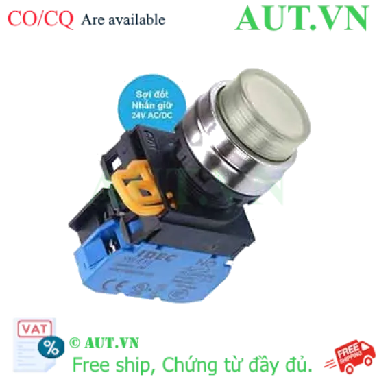 Ảnh của Nút nhấn giữ có đèn IDEC YW4L-A2E10Q7W 24VAC/DC D22 1NO (Trắng)
