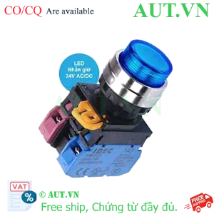Ảnh của Nút nhấn giữ có đèn IDEC YW4L-A2E11Q4S 24VAC/DC D22 1NO+1NC (Xanh)