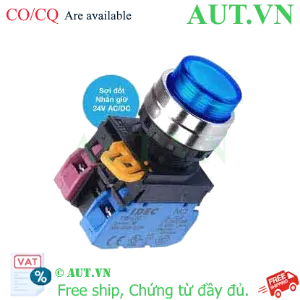 Ảnh của Nút nhấn giữ có đèn IDEC YW4L-A2E11Q7S 24VAC/DC D22 1NO+1NC (Xanh)