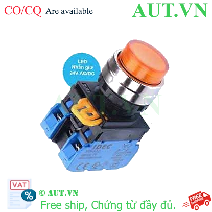 Ảnh của Nút nhấn giữ có đèn IDEC YW4L-A2E20Q4A 24VAC/DC D22 2NO (Hổ phách)