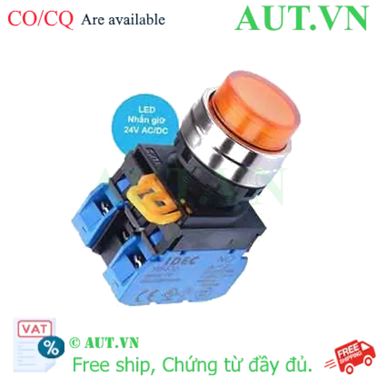 Ảnh của Nút nhấn giữ có đèn IDEC YW4L-A2E20Q4A 24VAC/DC D22 2NO (Hổ phách)
