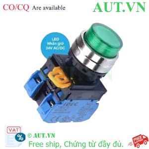 Ảnh của Nút nhấn giữ có đèn IDEC YW4L-A2E20Q4G 24VAC/DC D22 2NO (Xanh)
